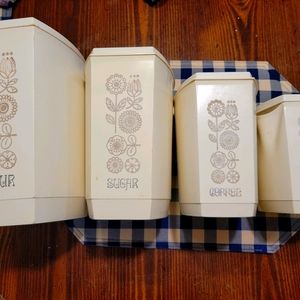 Vintage MCM Lustroware Canister Set